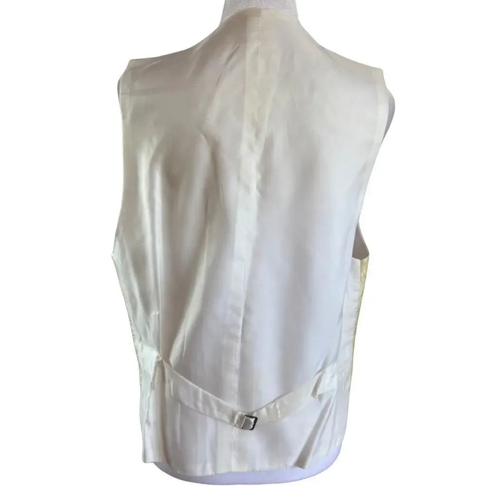 Gold Paisley 4 Pocket Button Down Vest M Robert Talbott silky satin